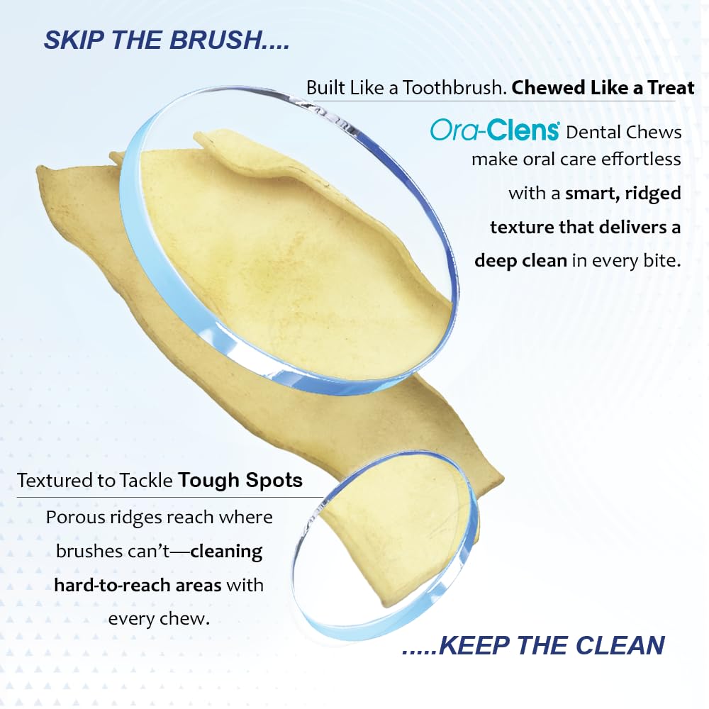 Ora-Clens beef hide chews with poultry flavor