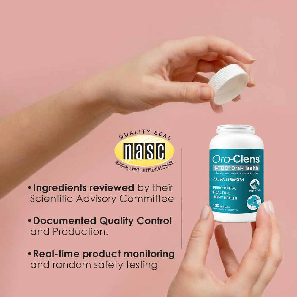 Gums and teeth focus with Ora-Clens for oral wellness support.