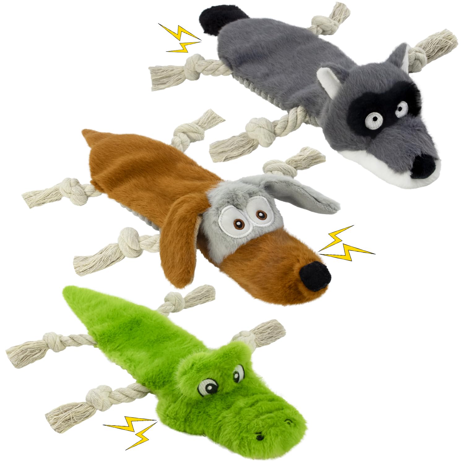 OraneeeO crocodile toy with crinkle and squeaker for teething and play