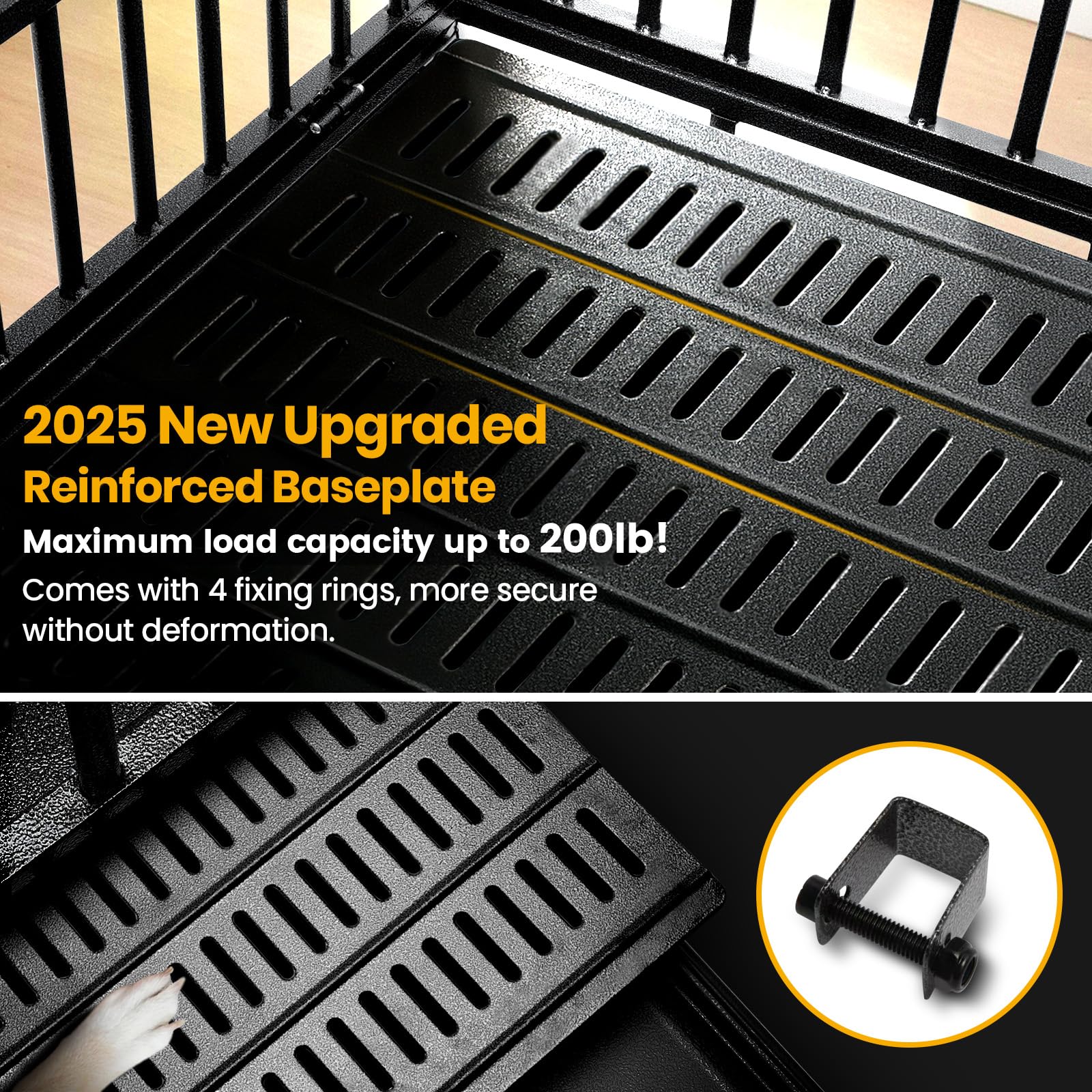 Oranland 38-inch crate with front-open door, easy access for quick routines.