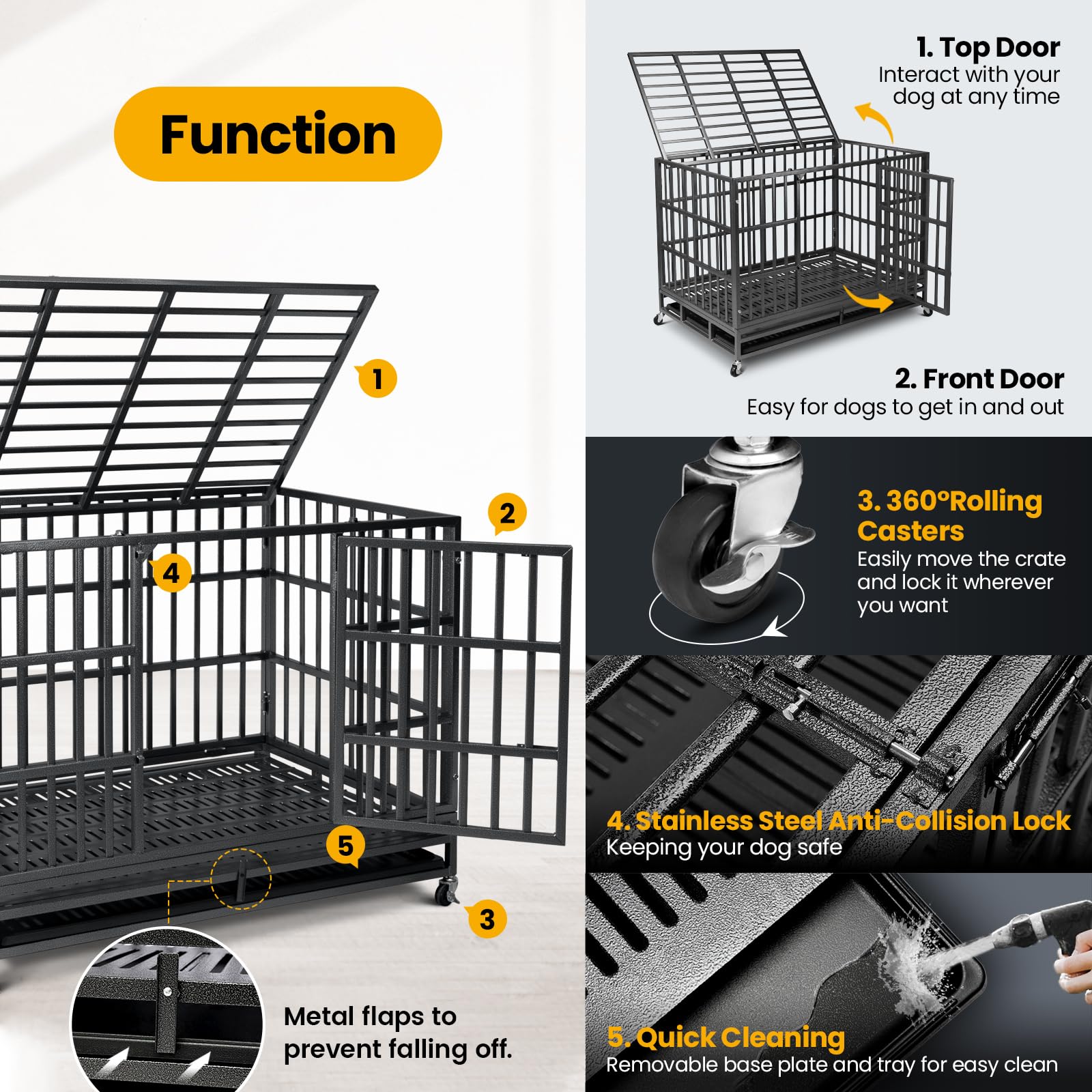 Oranland double-door with wheels for easy mobility and flexible access