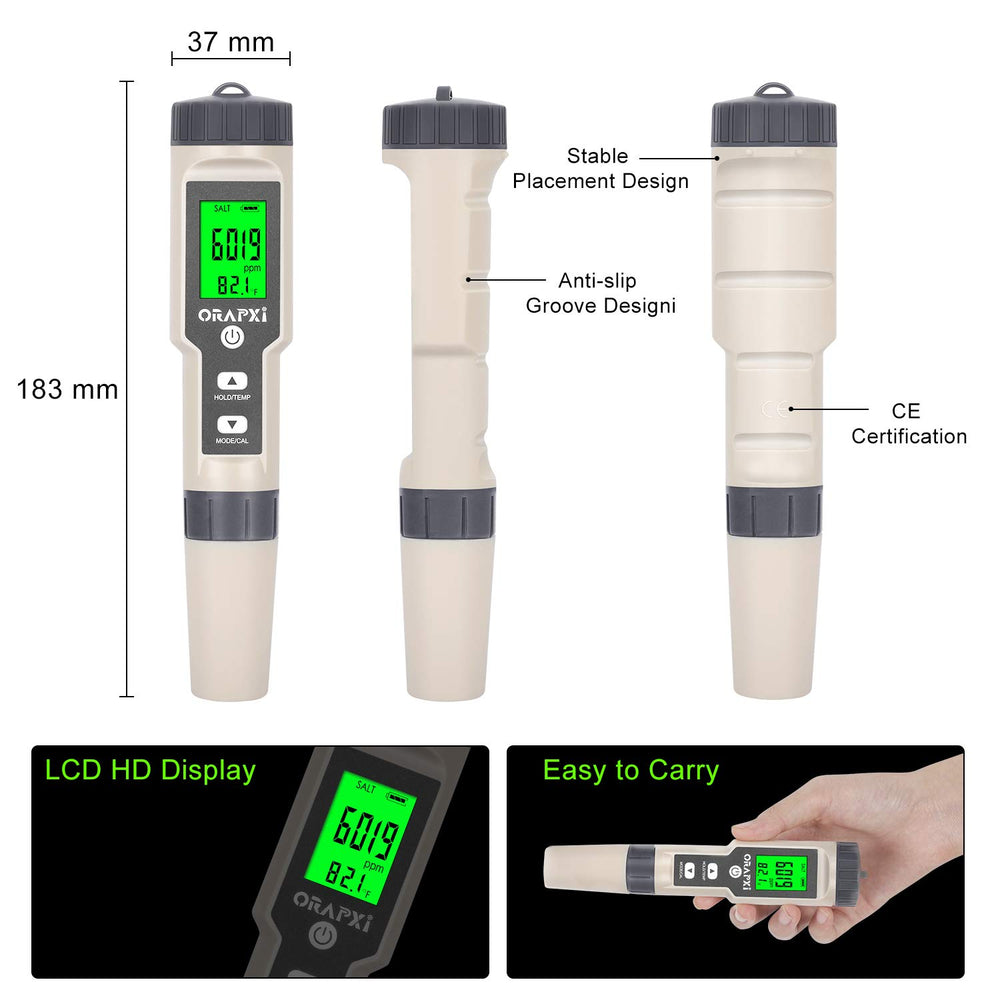 ORAPXI tester for seawater and aquarium salt level checks.