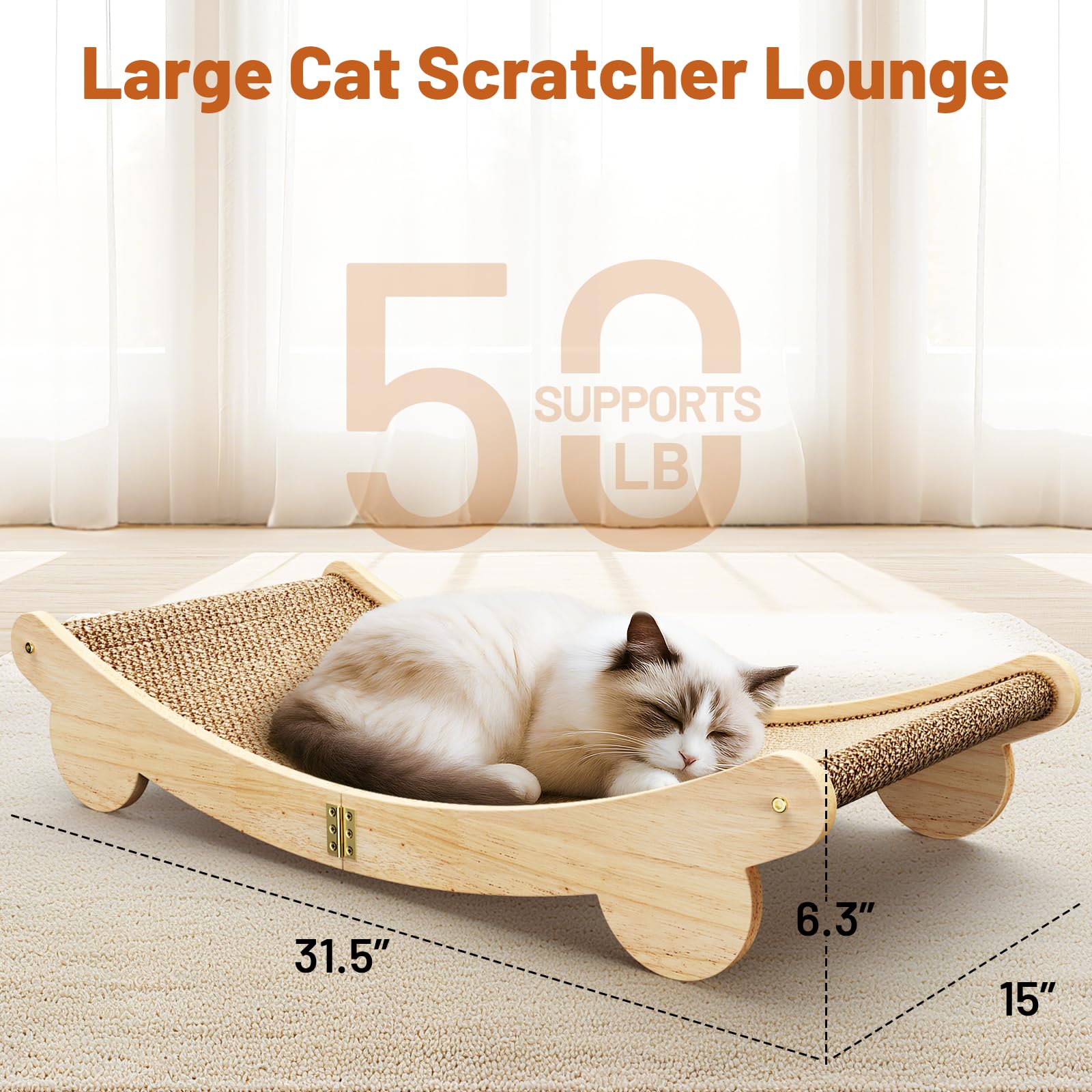 ORDORA scratcher bed perch showing soft sisal surface for paw-friendly scratching