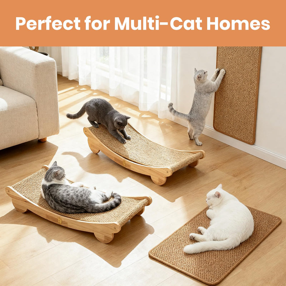 ORDORA multi-cat use scene shows shared scratching and lounging area.