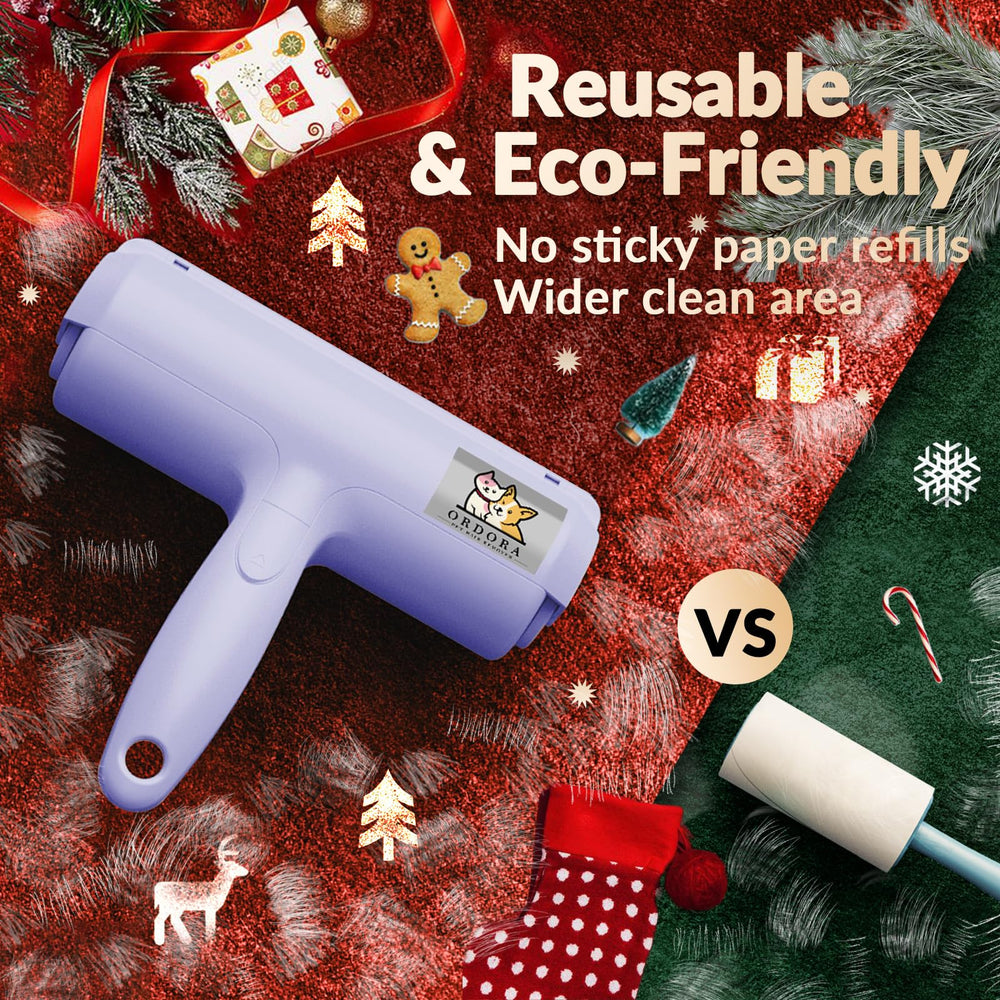 ORDORA Pet Hair Removal Tool for bedding removes fur without sticky sheets, easy on quilts.