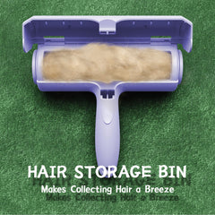 ORDORA Pet Hair Removal Tool features built-in chamber for quick, mess-free emptying.