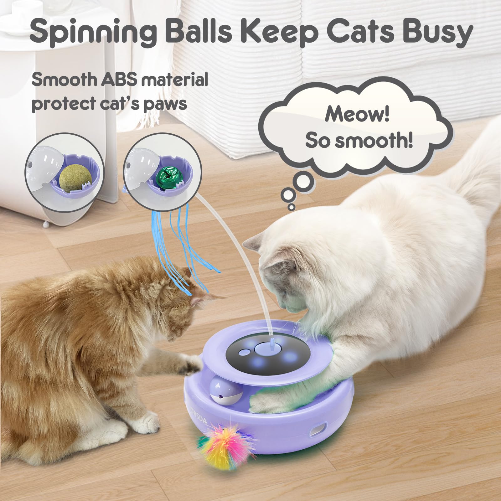 ORSDA cat toy Rich Accessories featuring flowing ribbons for varied play.