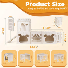 Slide feature in the bunny house for light activity and fun
