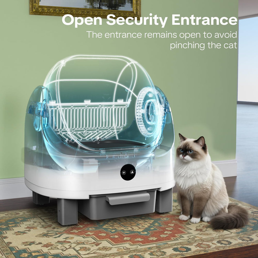 ORELEY app monitoring gray allows real-time litter status checks.