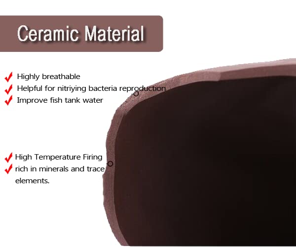 OrgMemory ceramic shelter hideout decor provides a realistic aquarium cave look for engaging habitats.