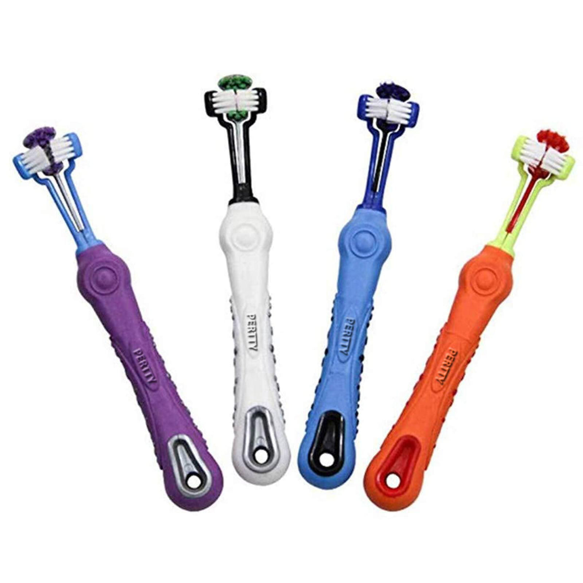 Orgrimmar three-sided brush head eases brushing for dogs and cats.