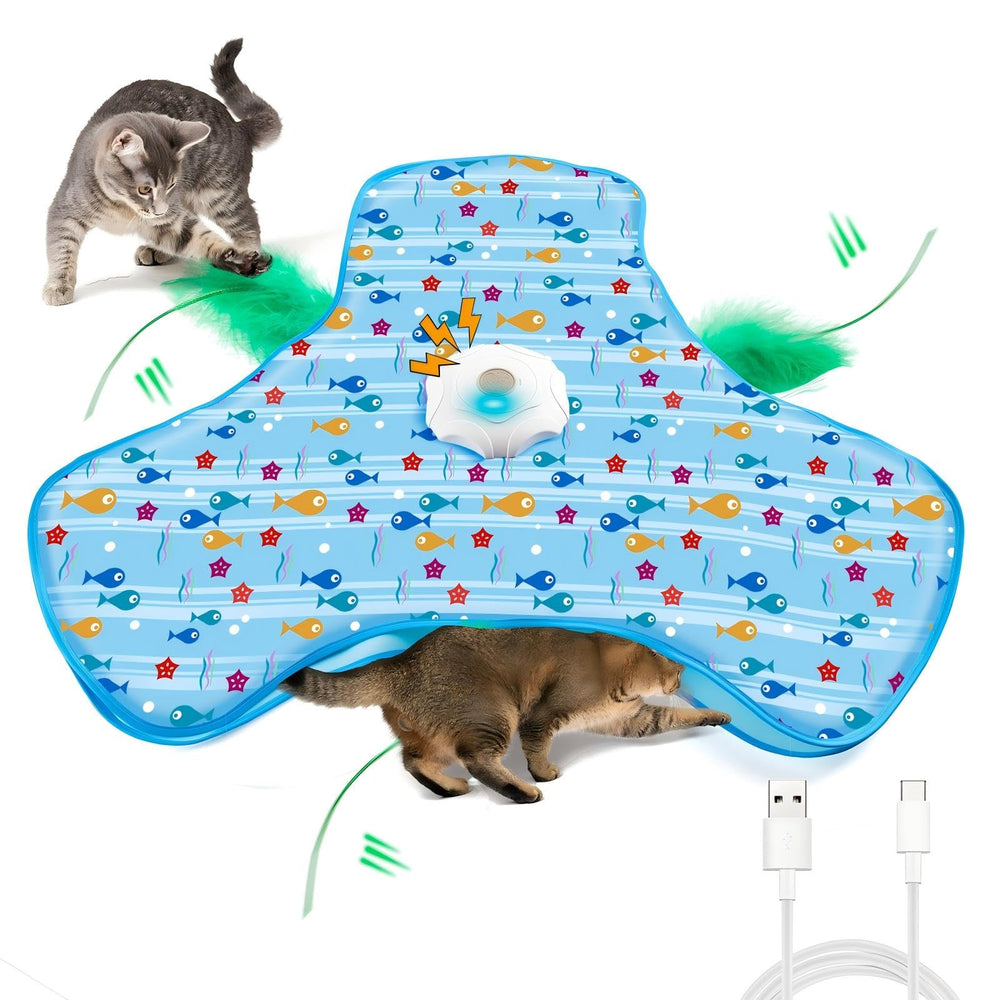 ORHOMELIFE interactive cat toy with feather for indoor cats quick hunting play