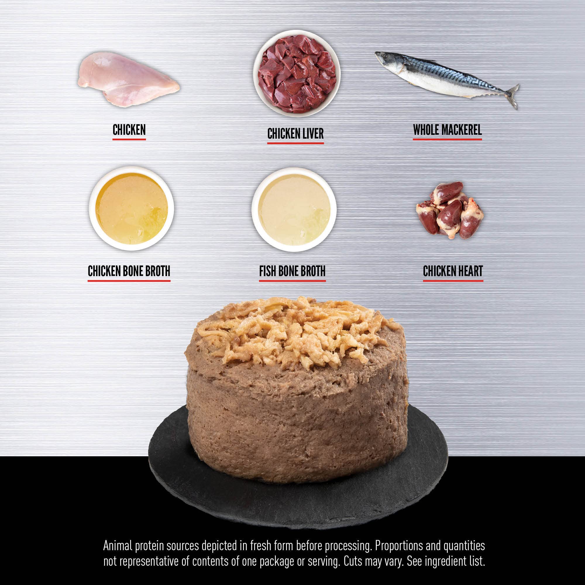 ORIJEN Original Entrée chicken liver and mackerel add rich flavor and nutrients.
