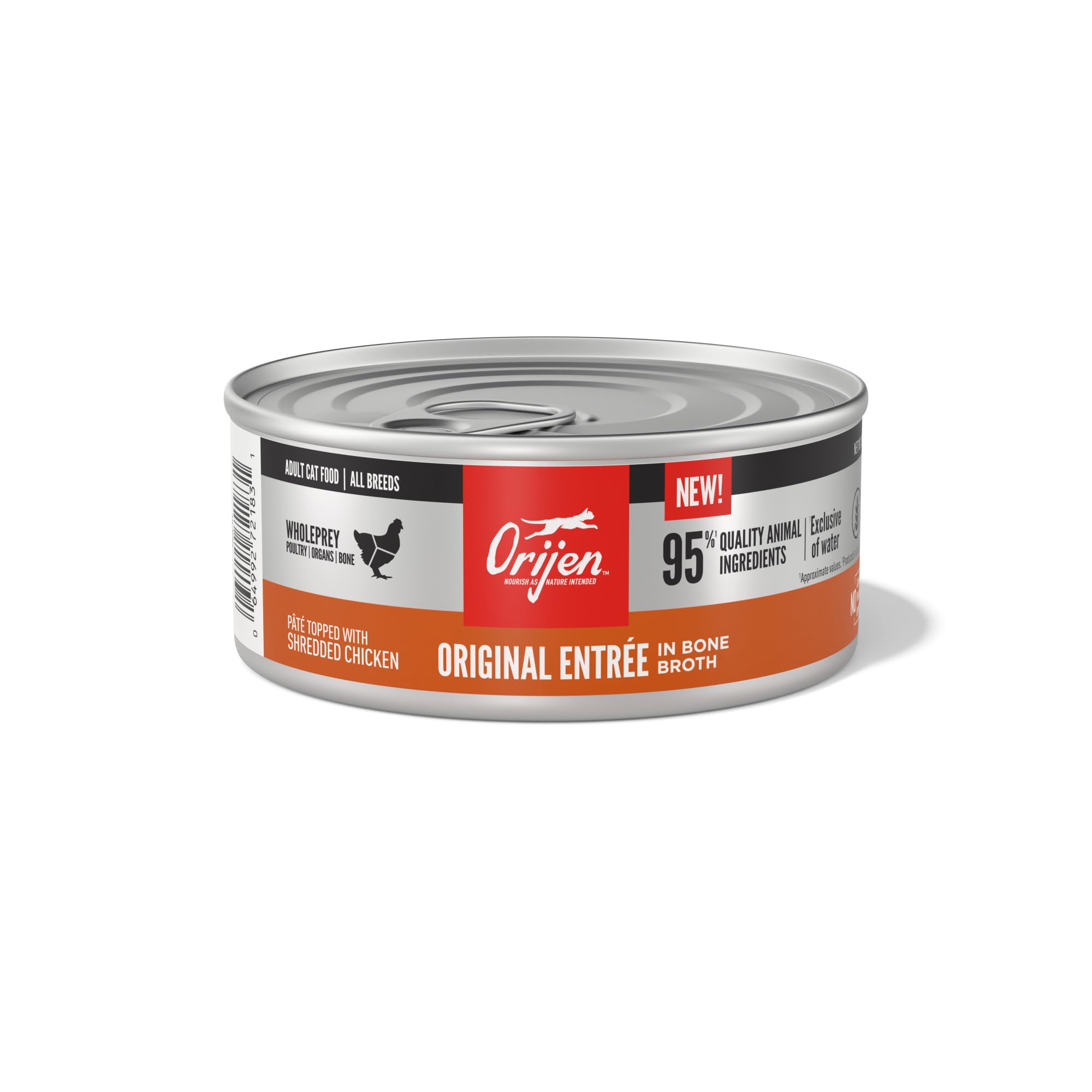 ORIJEN Original Entrée raw poultry and fish ingredients for a high-protein meal.