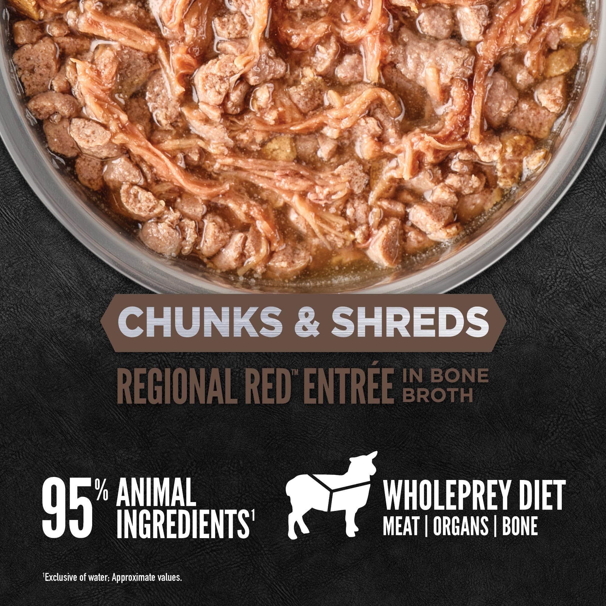 A serving bowl shows ORIJEN Red Entree ready for feline enjoyment.