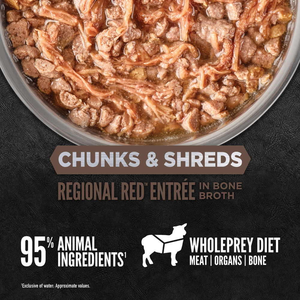 A serving bowl shows ORIJEN Red Entree ready for feline enjoyment.