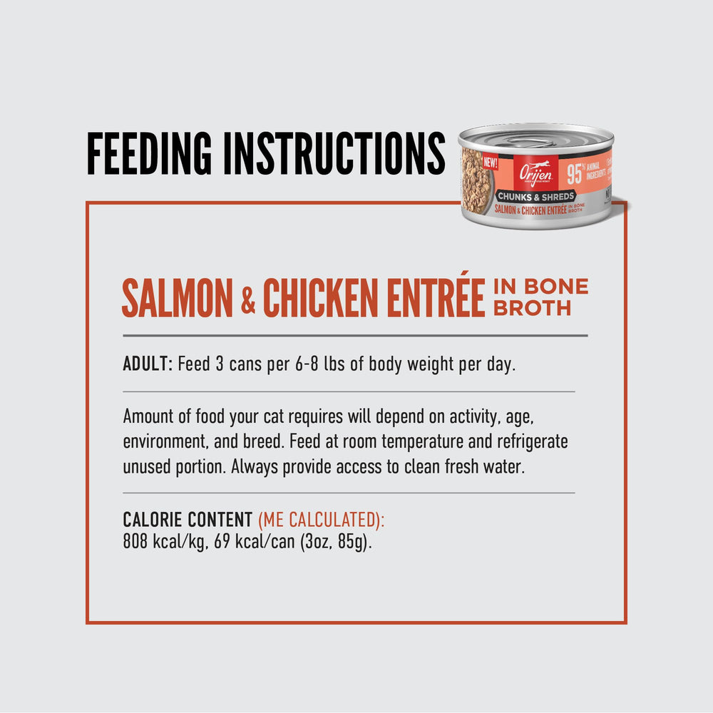 Ingredient lineup with salmon, chicken, and liver highlights in ORIJEN