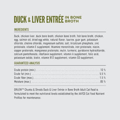 ORIJEN chunks-shreds served over broth close-up emphasizing hydration and palatability