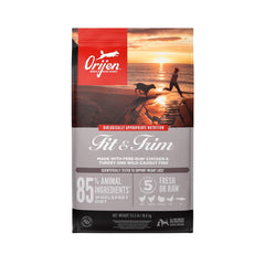 ORIJEN Fit & Trim 23.5 lb bag front showing high-protein formula.