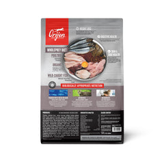 Close-up of ORIJEN Fit & Trim high-protein kibble for muscle support.