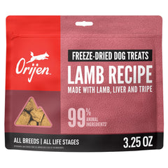 ORIJEN grain-free lamb treats in bag for on-the-go rewards.
