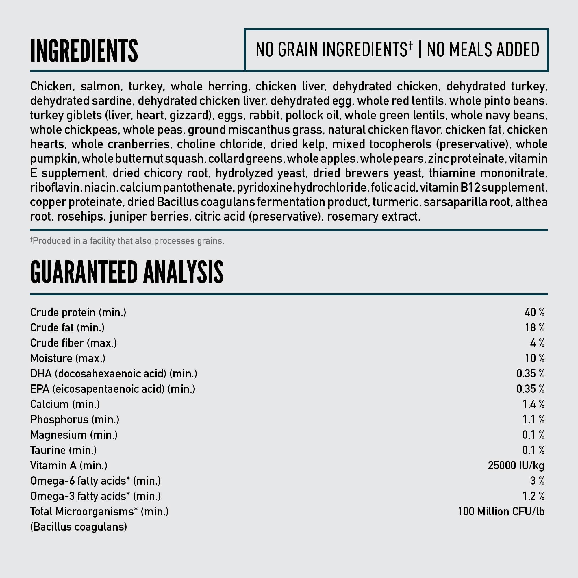 Orijen Guardian kibble with freeze-dried liver coating for flavor appeal.