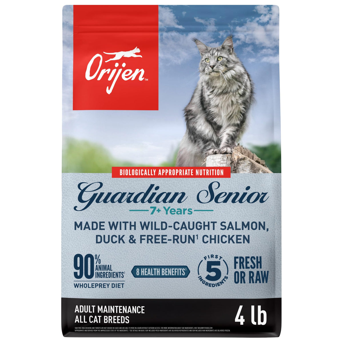 ORIJEN Guardian Senior dry cat food bag front for aging cats