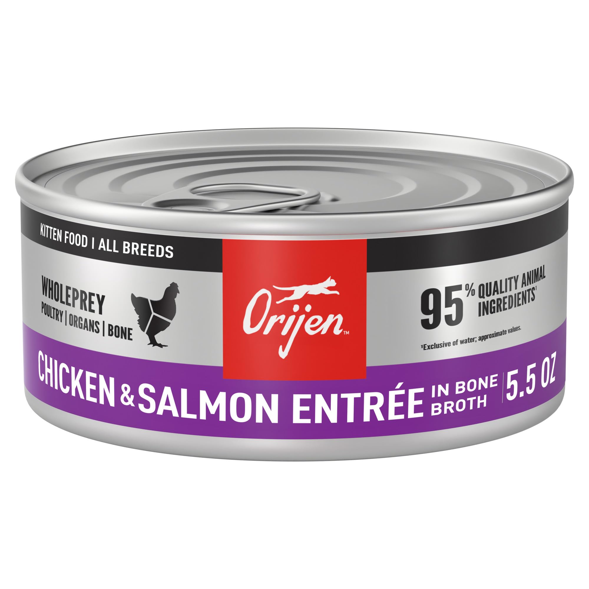 ORIJEN kitten pate close-up shows smooth texture and premium ingredients.