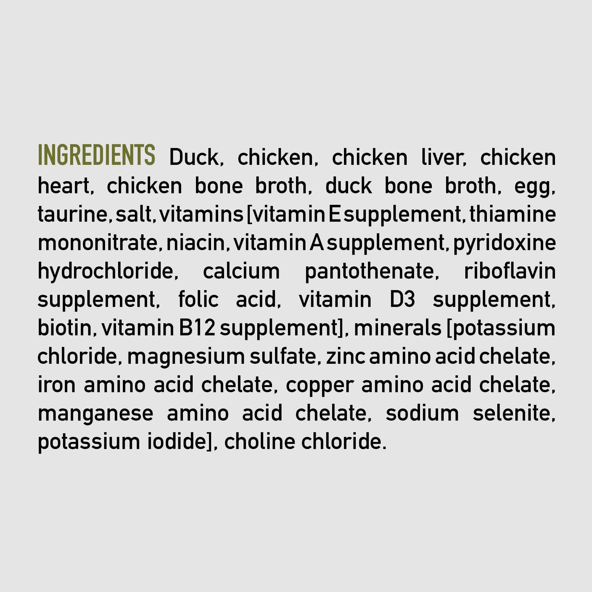 ORIJEN includes organs and bones to mimic natural feline diet.