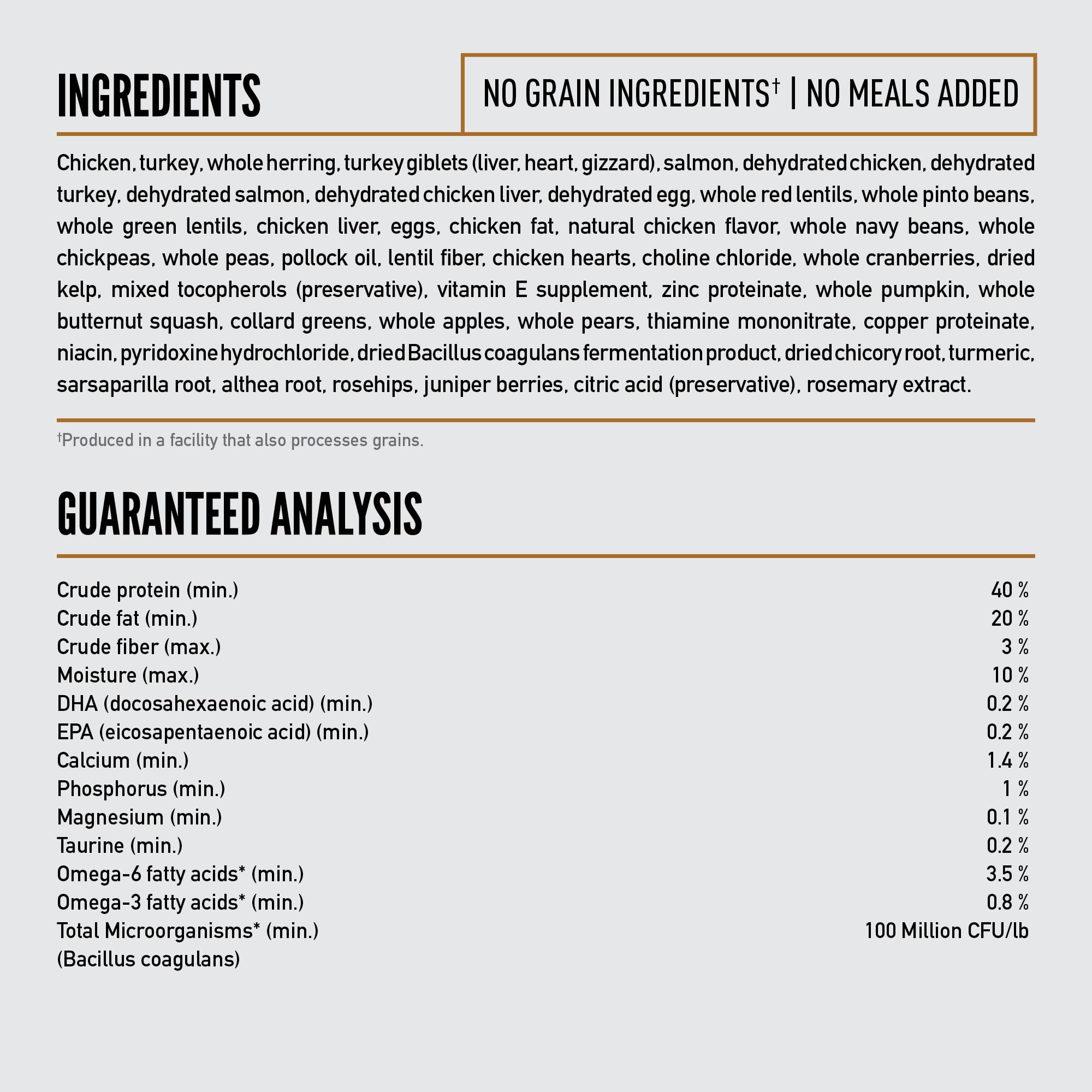 Freeze-dried coating on ORIJEN Original kibble delivering raw flavor