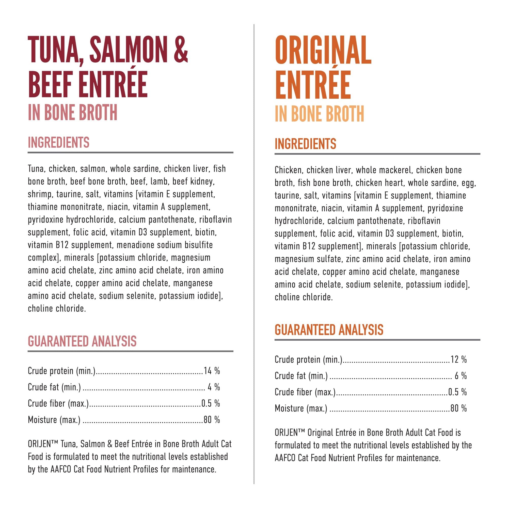 ORIJEN grain-free cans close-up for clean, protein-rich meals.