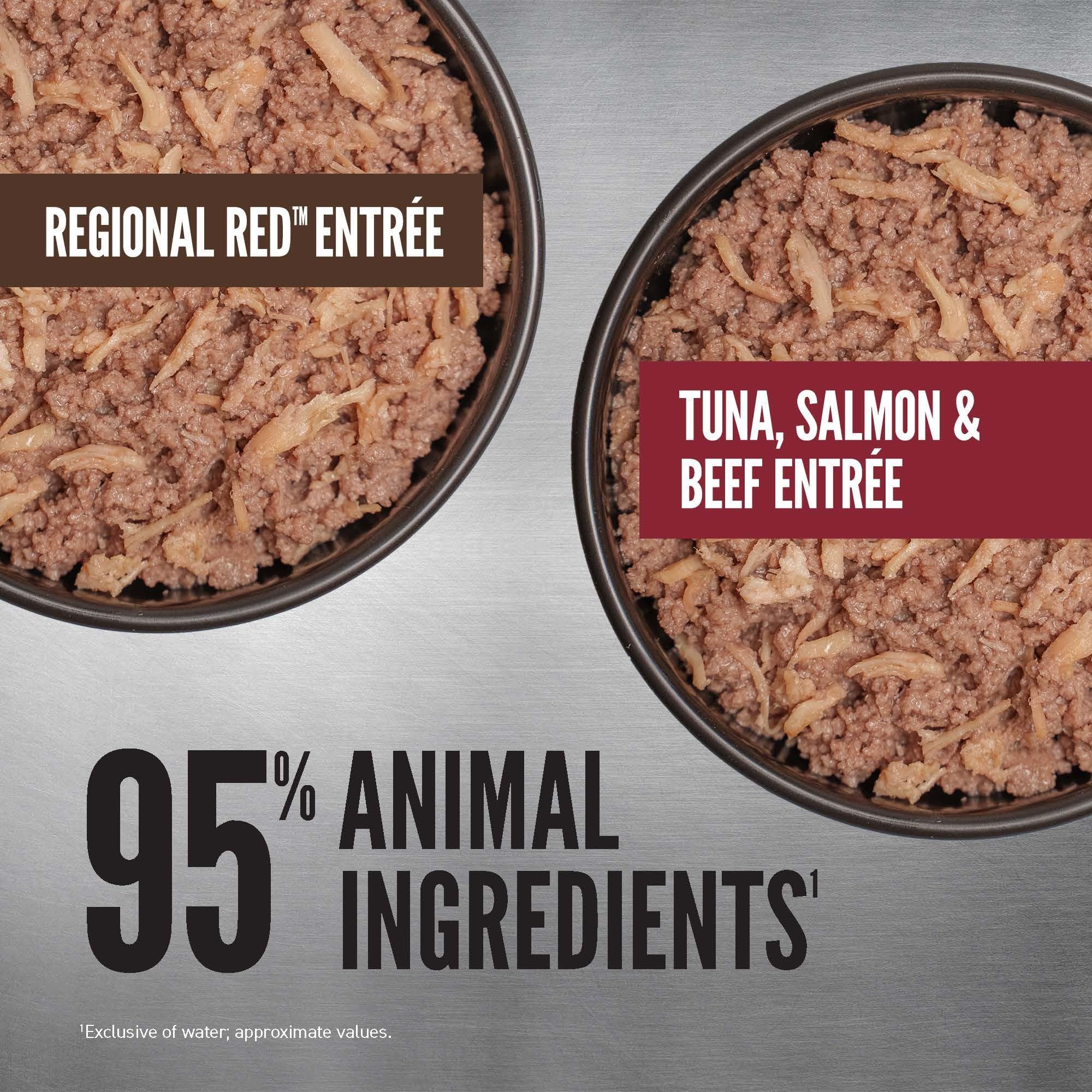 ORIJEN No peas, grains, carrageenan in pate ingredients.