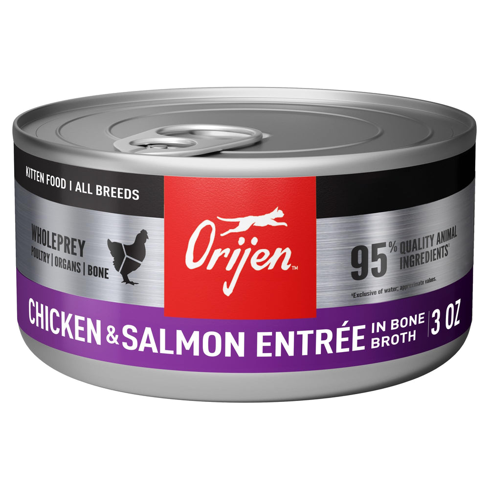 ORIJEN Kitten pate close-up texture highlights rich ingredients for palatability.