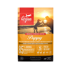 ORIJEN Puppy grain-free 13lb bag front view highlighting protein-powered growth support