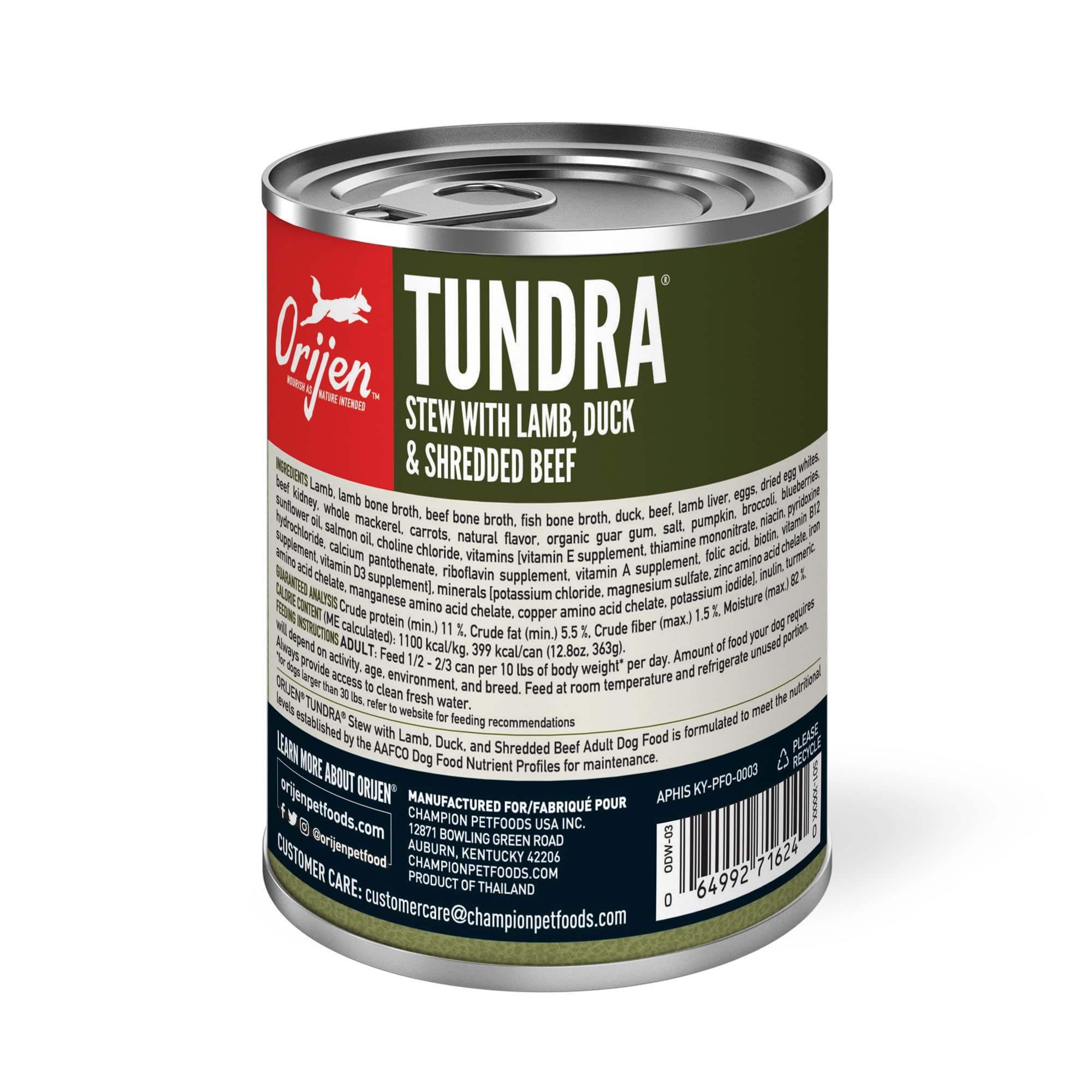 ORIJEN Real Meat Shreds Tundra Stew with beef, duck, and lamb assortment