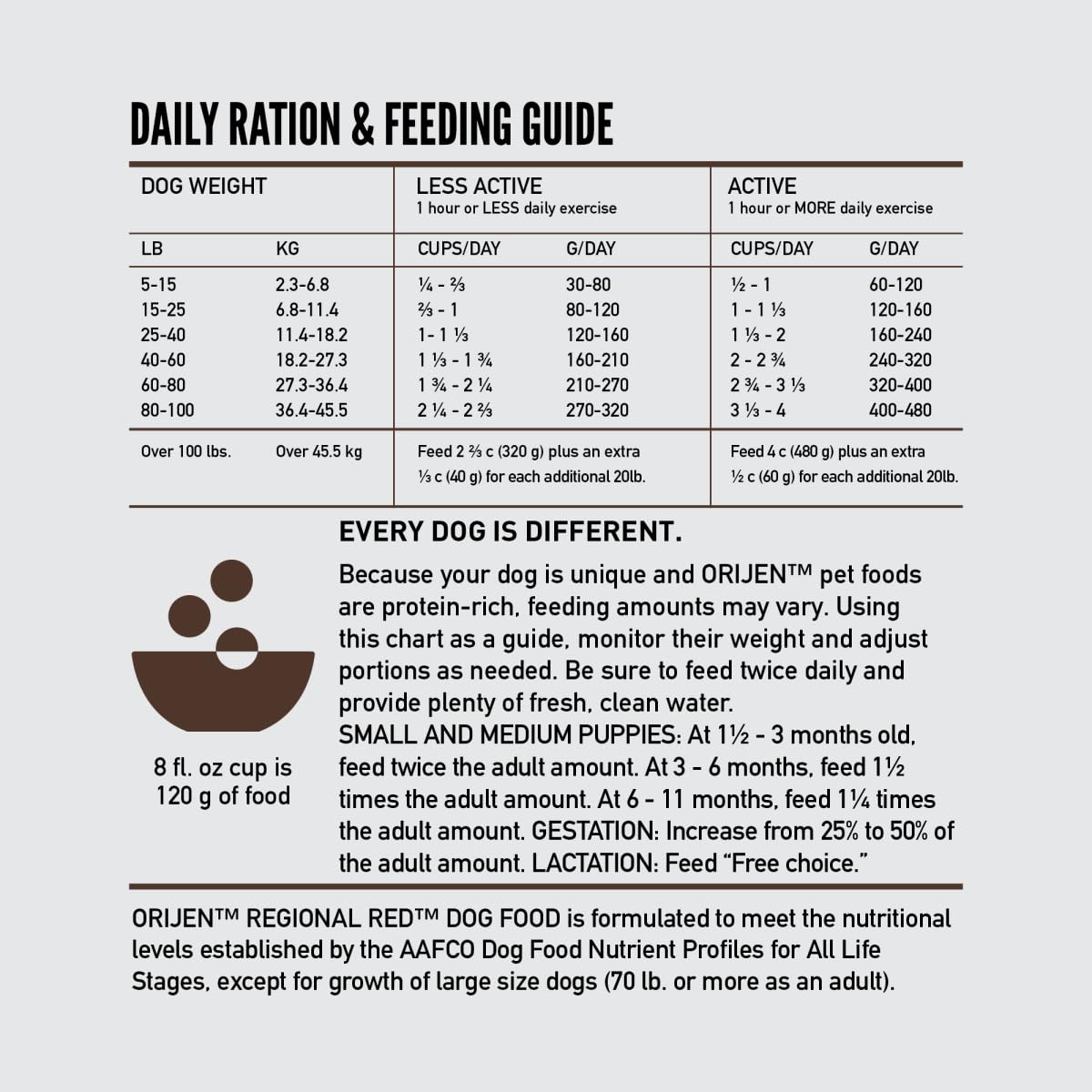 ORIJEN Regional Red feeding setup shows convenient meal option.