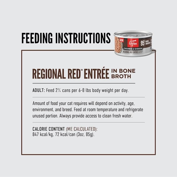 ORIJEN Regional Red Entree bone broth hydration enhances palatability and hydration.