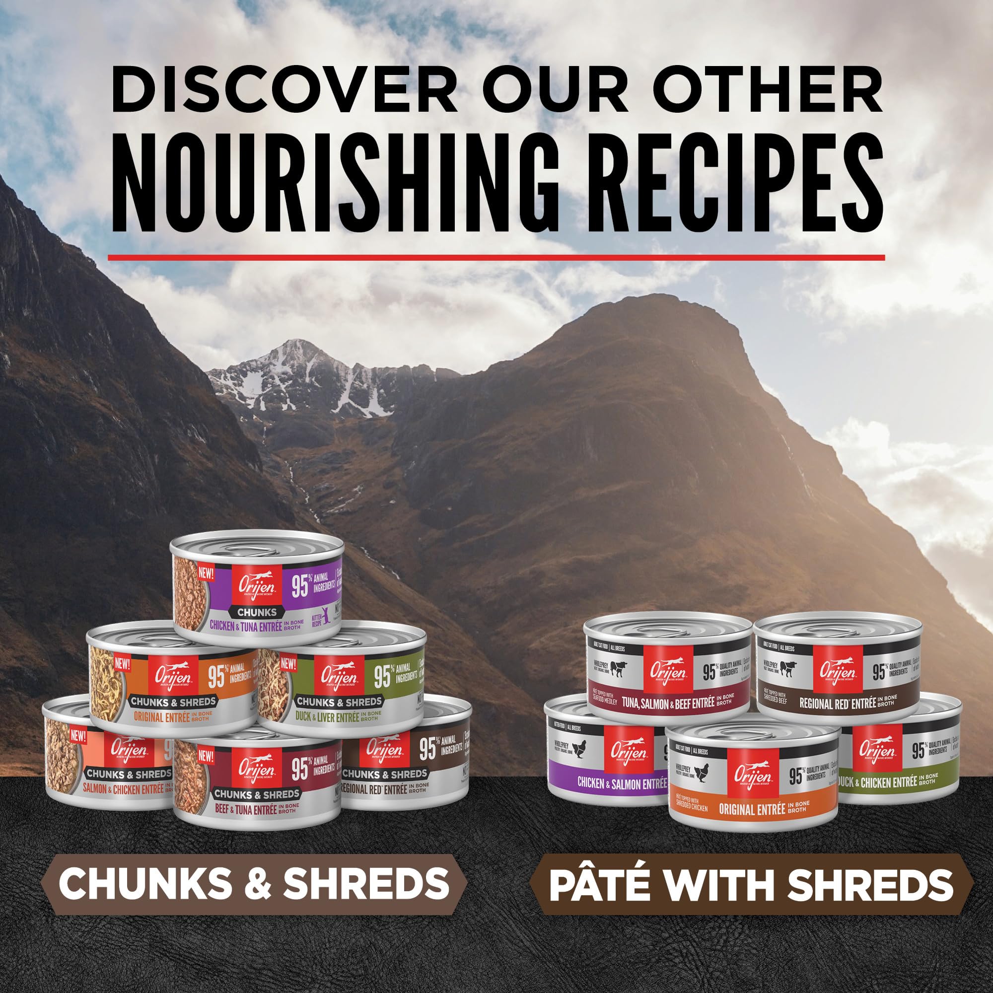 Raw and fresh ingredients in ORIJEN Regional Red Entrée support quality protein.
