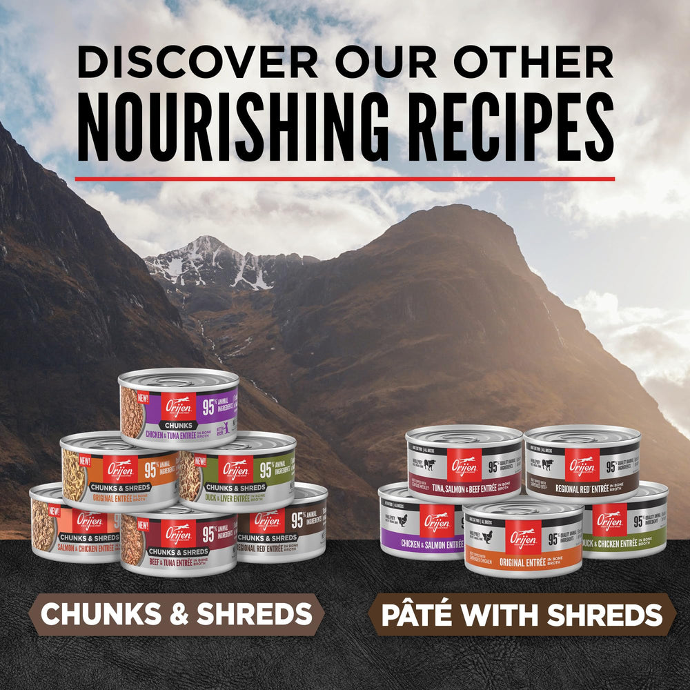 Raw and fresh ingredients in ORIJEN Regional Red Entrée support quality protein.