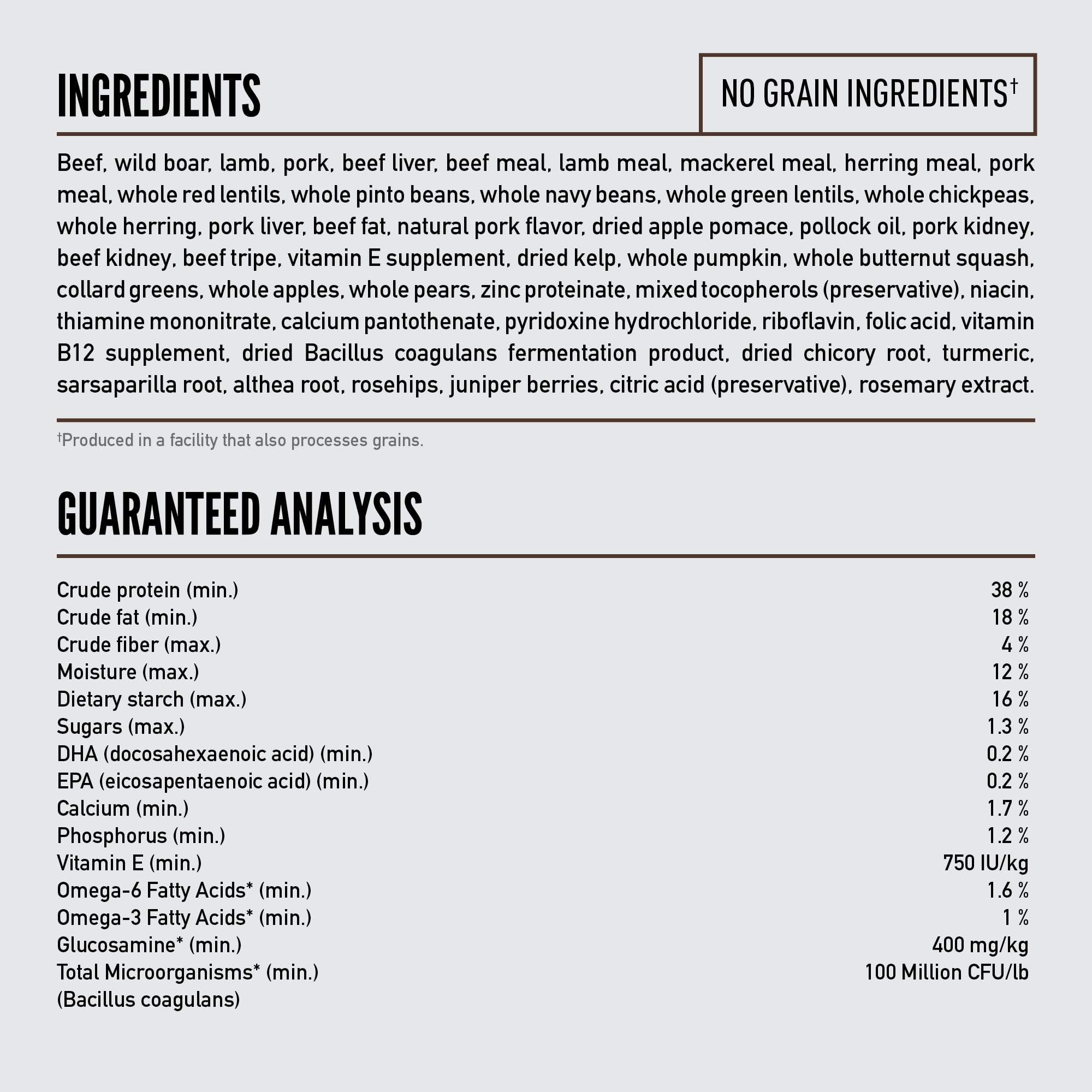 Fresh and raw ingredients delivery for ORIJEN Regional Red shown in image