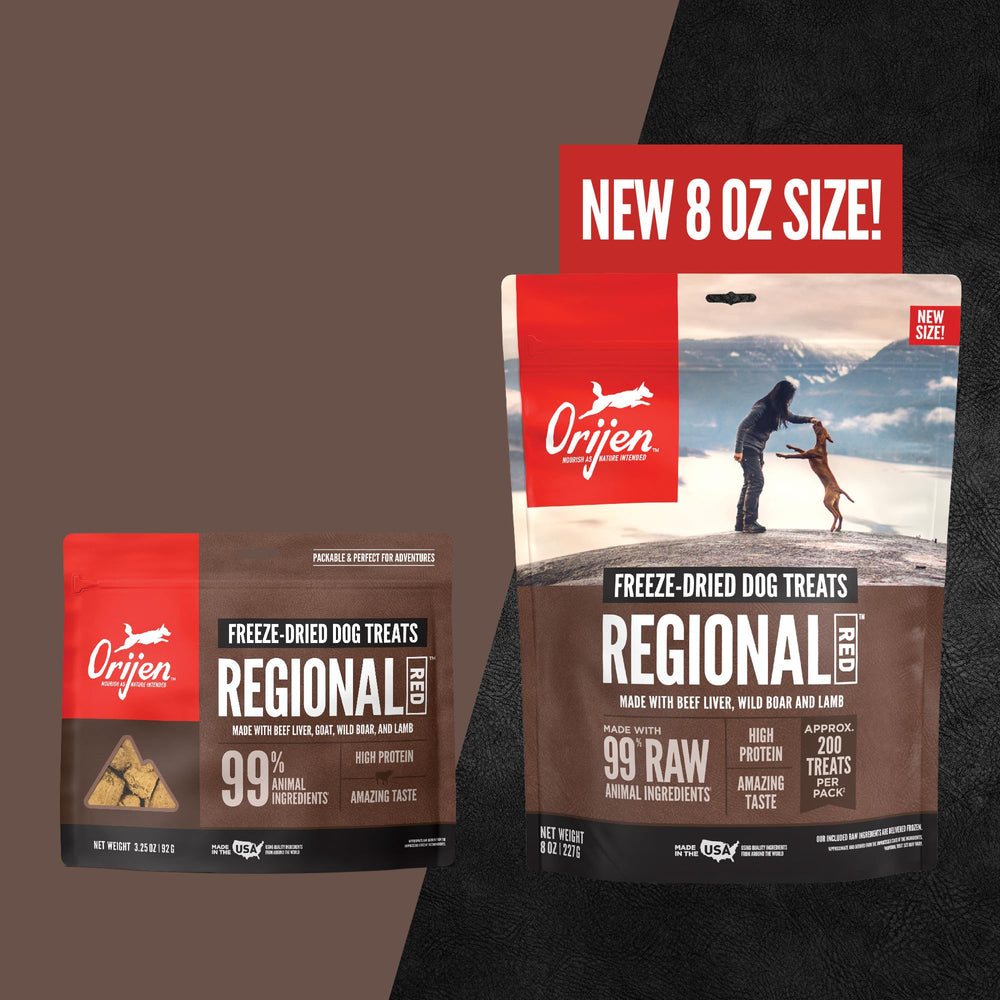 ORIJEN Regional Red packable snack for adventures and on-the-go rewards.