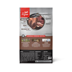 ORIJEN Regional Red kibble close-up suggests high protein for daily energy.