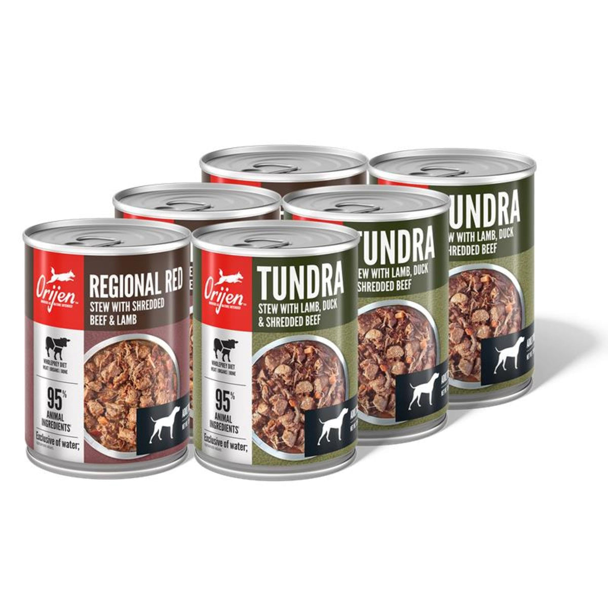 Orijen Regional Red wet dog food can pack, high-protein option for active dogs
