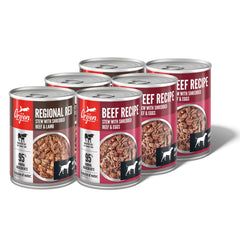 ORIJEN Real Meat Shreds Regional Red can with shredded beef and lamb for premium meals.