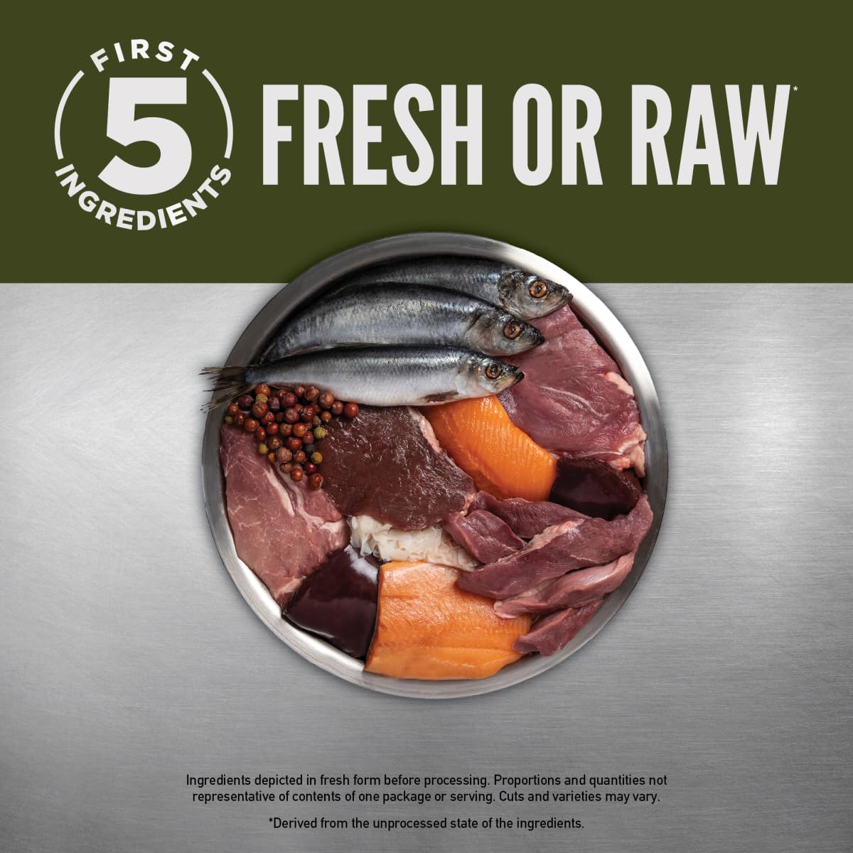 ORIJEN TUNDRA WholePrey ingredients with organs and bones