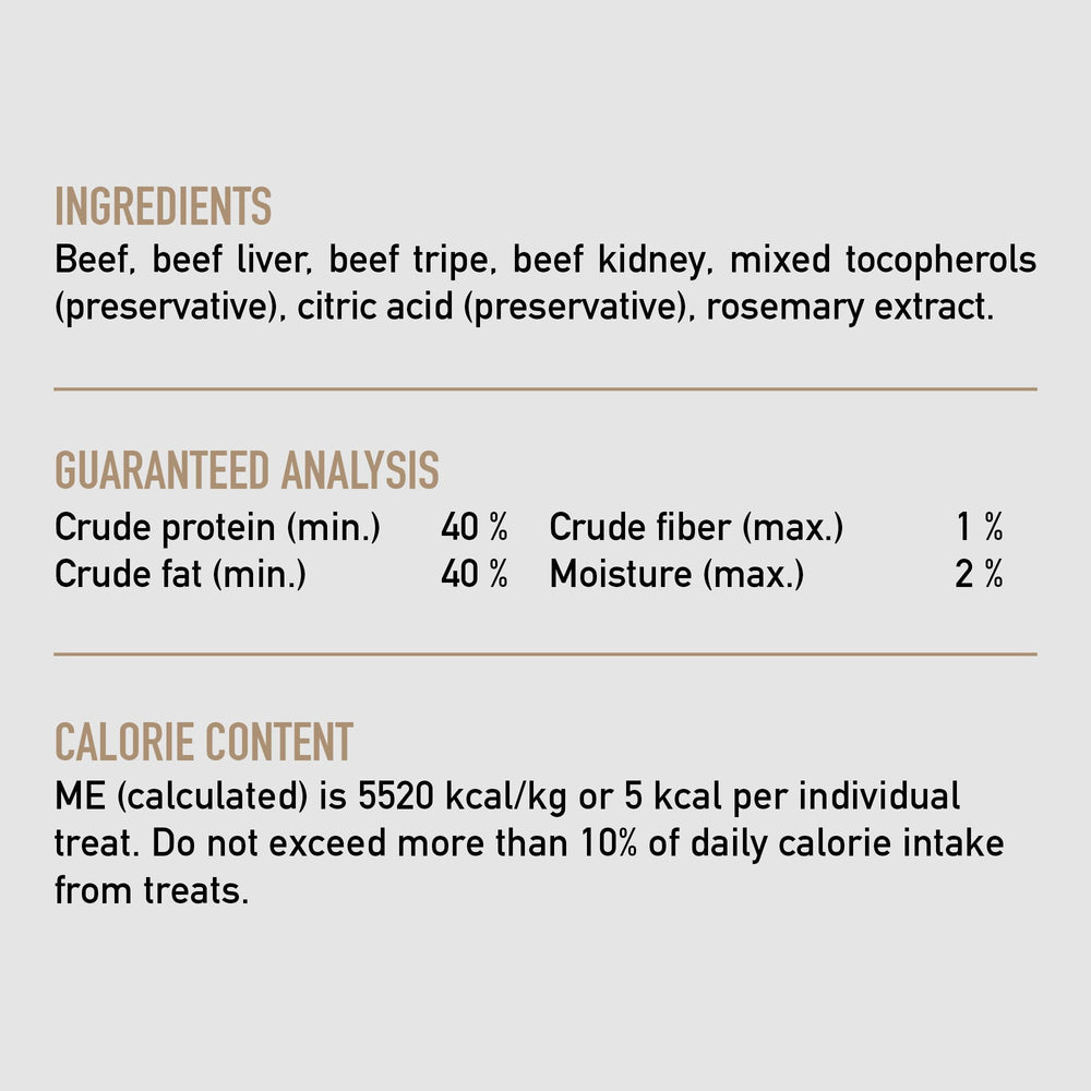 USA-made ORIJEN treats with globally sourced ingredients for quality protein.