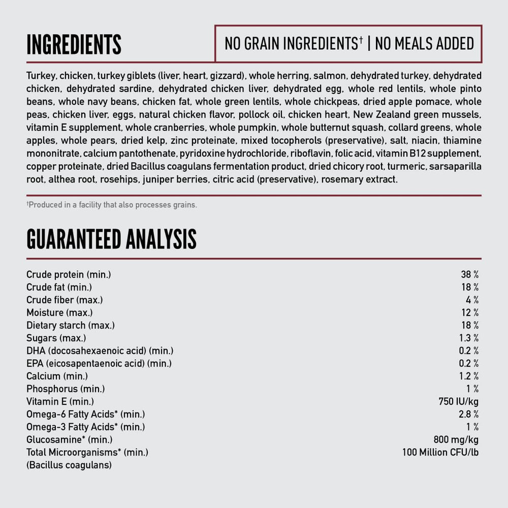 USA-made ORIJEN recipe using global ingredients.