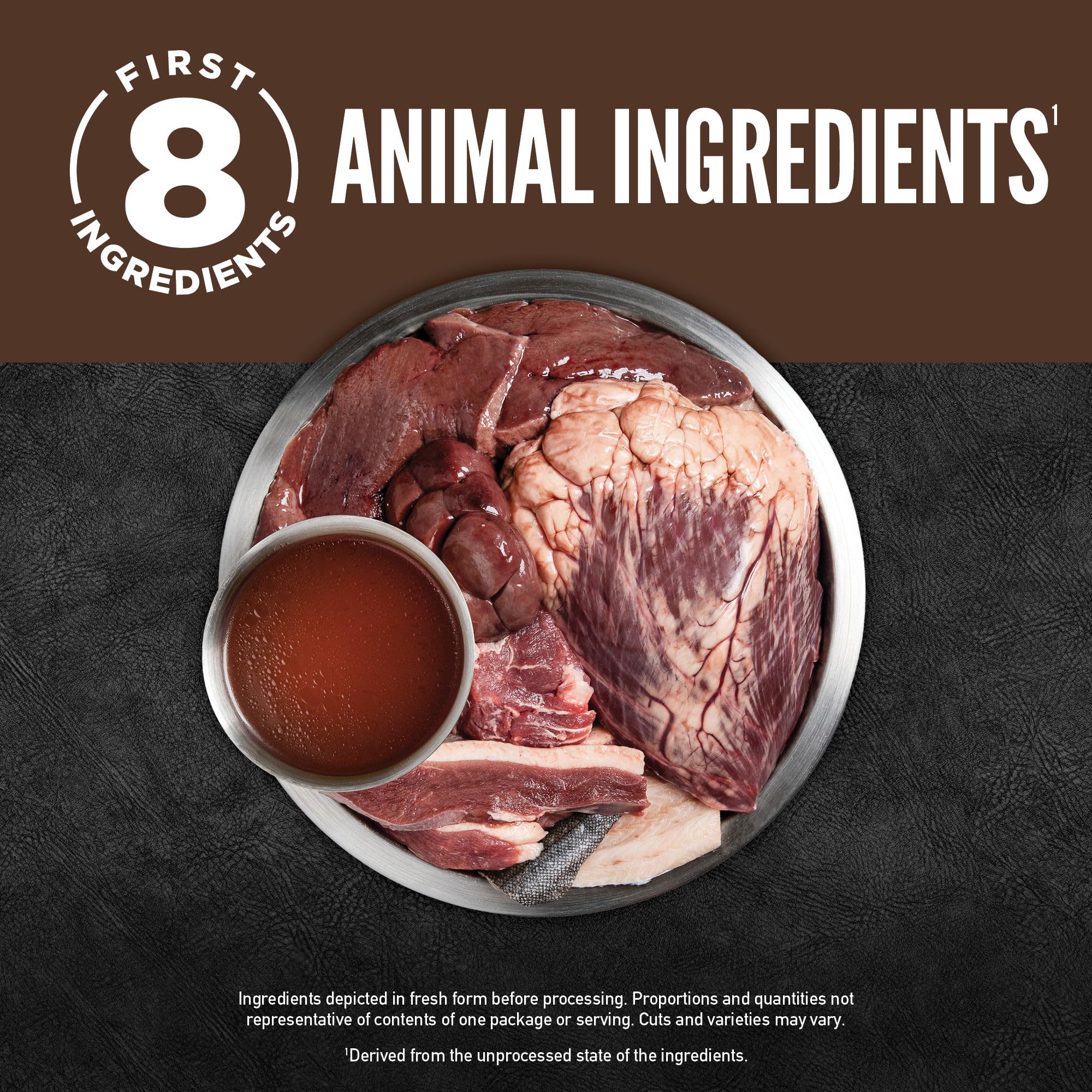 ORIJEN Wet dog food served over kibble demonstrates versatile feeding option.
