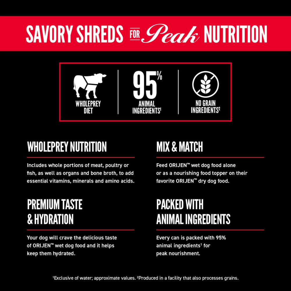 ORIJEN WholePrey ingredients shot shows organs and bones for nutrient-dense prey-inspired nutrition.