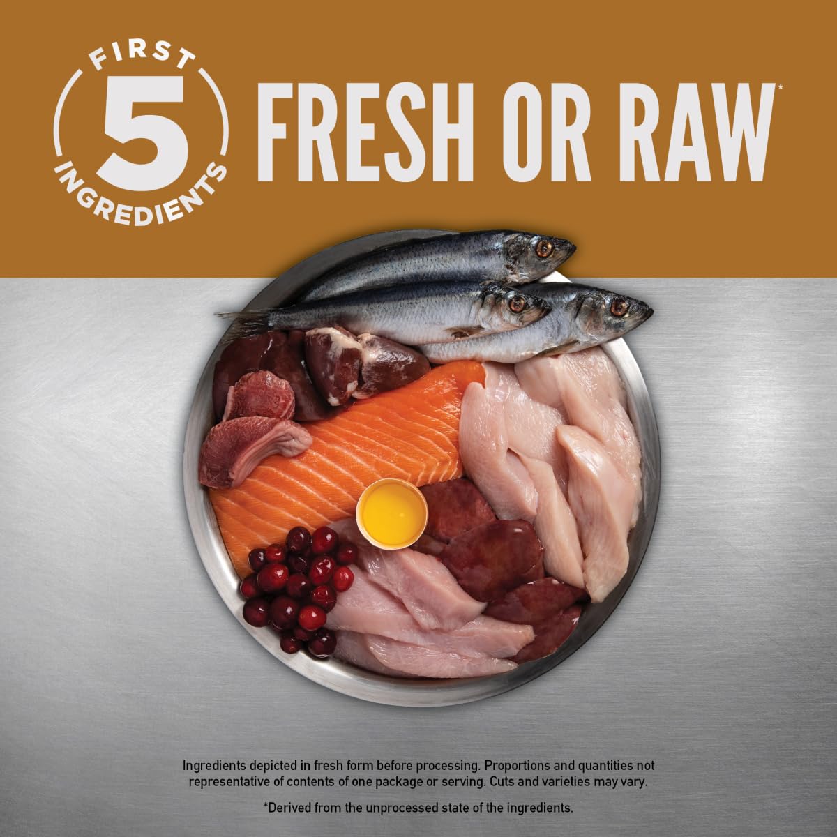 Orijen WholePrey ingredients image emphasizing organs for natural nutrition